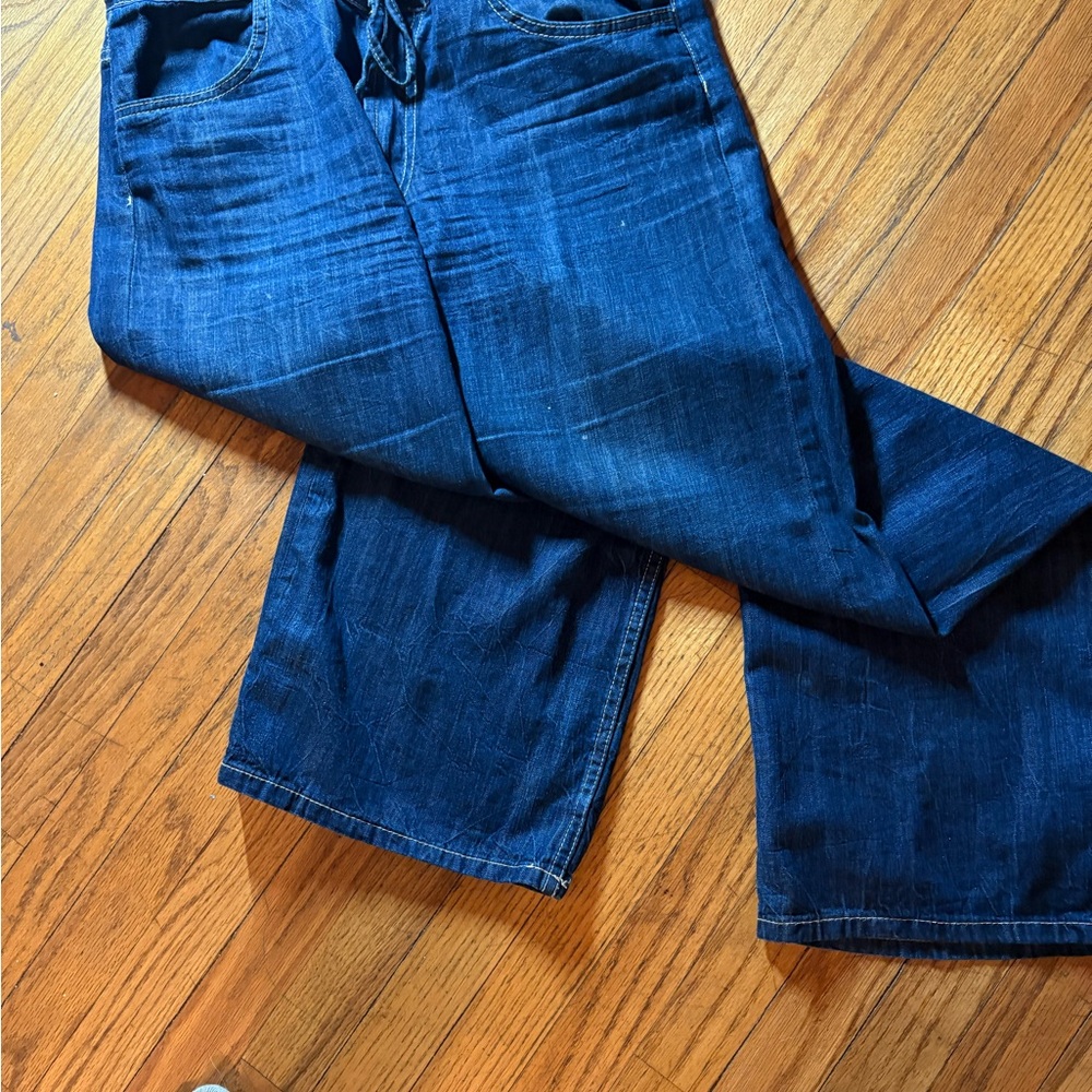 Zara Navy Denim Trousers